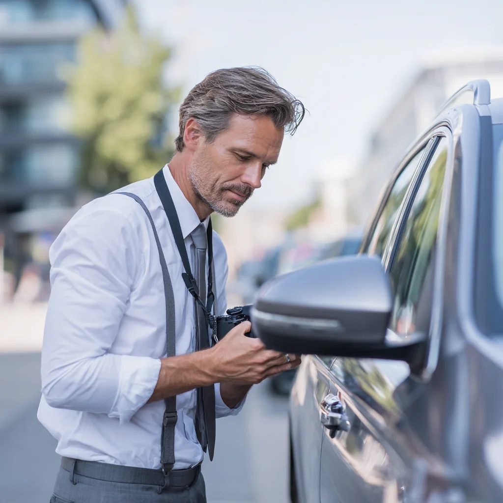 Молодой водитель за рулем автомобиля с умной страховкой в США